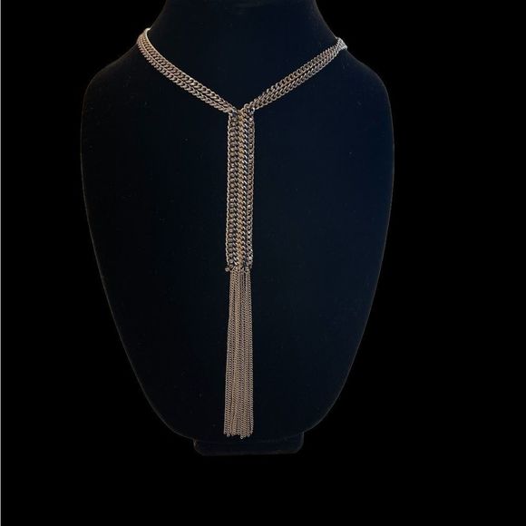 STELLA & DOT TESSA SILVER TASSEL NECKLACE - Picture 2 of 8